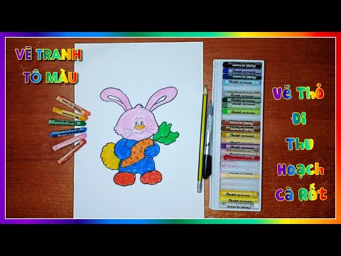Video Vẽ tranh - Tô màu | Vẽ tranh một bạn Thỏ đi thu hoạch... - youtube