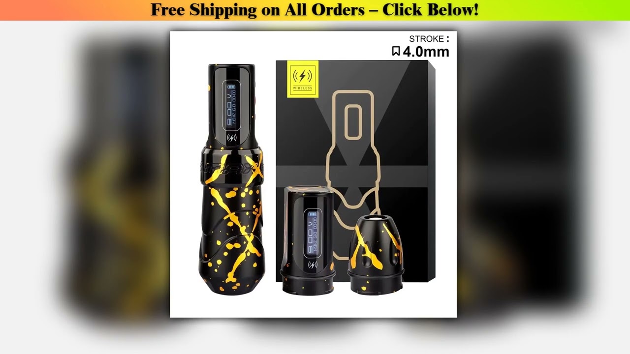 Flux MAX Professional Wireless Tattoo Machine 4.00MM Stroke 2 Battery 2400mAh Large Capacity LED