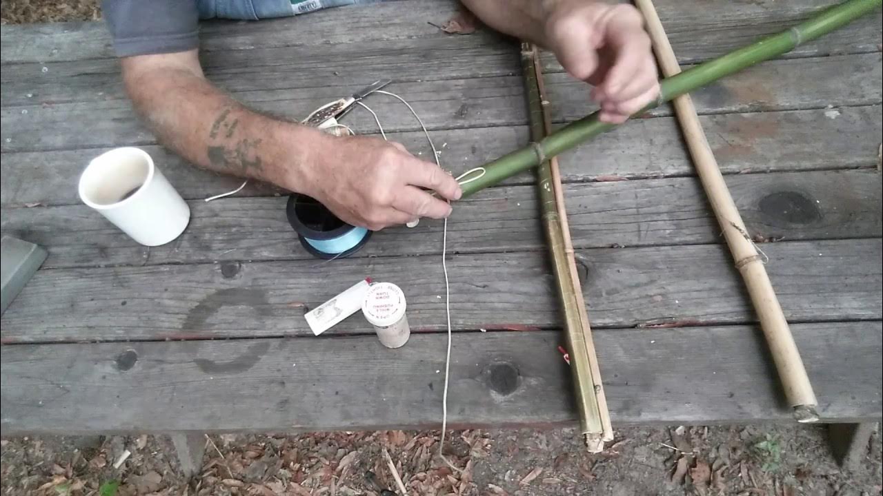 How to Make a Survival 2 Piece Cane/Bamboo Fishing Pole DIY EASY
