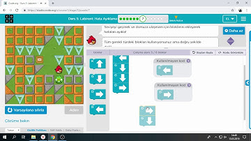 Code.org Kurs:1 Ders:5 Labirent: Hata Ayıklama