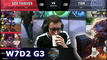 100 Thieves vs TSM | Week 7 Day 2 of S8 NA LCS Spring 2018 | 100 vs TSM W7D2 G3