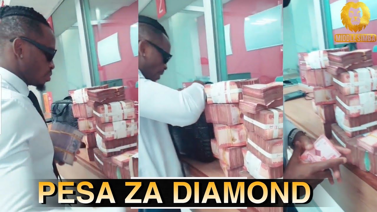 DIAMOND aonyesha mamilioni ya pesa hadharani akiwa benki,ni noma,tazama hapa mwenyewe.