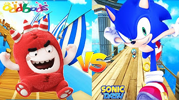 Oddbods Turbo Run VS Sonic Dash : GAMEPLAY (Android, IOS) - #FUSE VS SONIC