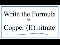Copper II Nitrate and Nitrate Ions
