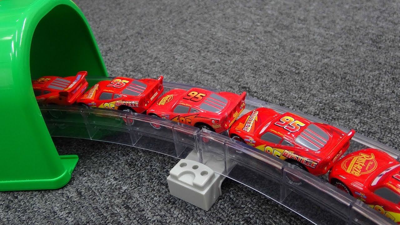 Disney Cars drive into Tunnel Linear Motor Car Transform Play YouTube