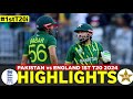 Pakistan vs England 1st T20 Highlights 2024 | PAK vs ENG 2024 | PAK vs ENG 1ST T20 Highlights 2024