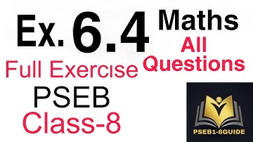 Ex. 6.4 maths  class 8 New Maths Book PSEB #solved #pseb #class8 #class8maths