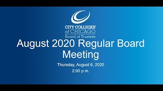 August 6, 2020 Regular Board Meeting