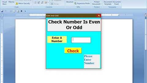 VBA Class 13 Check A Number Is Even And Odd