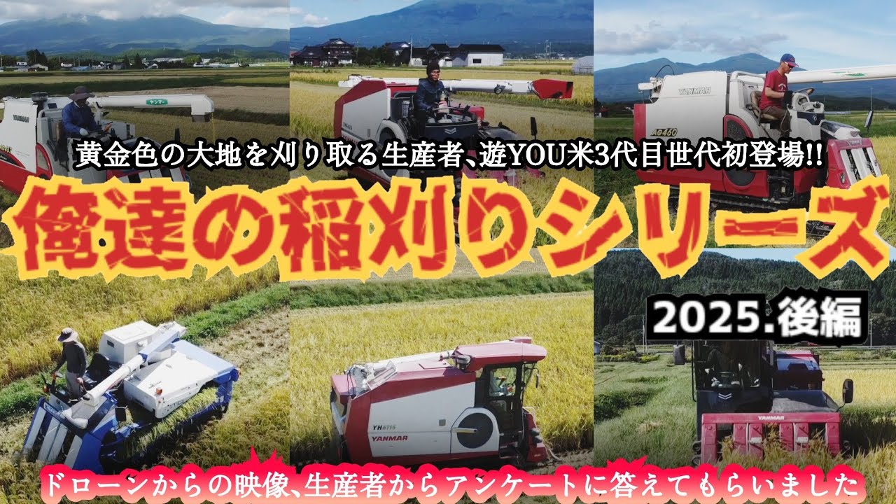 『俺達の稲刈りシリーズ!!2025.後編』~みんなの稲刈り映像､遊YOU米3代目世代初登場!!~