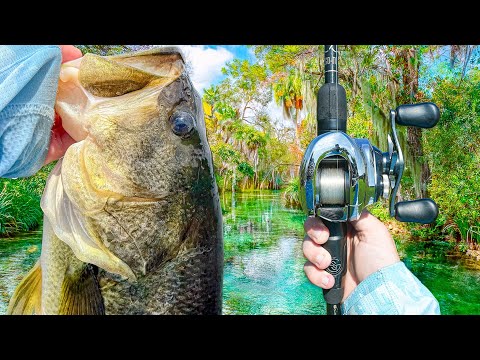 Fishing A SECRET Lagoon FULL Of Double Digit Bass!