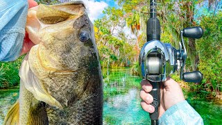 Fishing A SECRET Lagoon FULL Of Double Digit Bass!