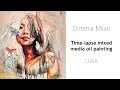 How to paint a portrait in mixed media  dimitra milan  time lapse