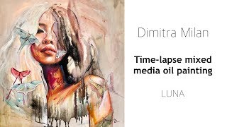 How To Paint A Portrait In Mixed Media Dimitra Milan - Time Lapse