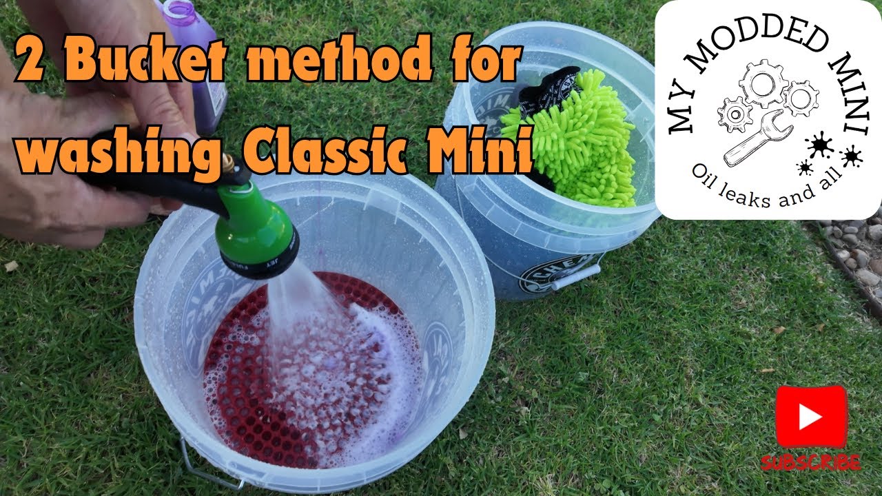 Two bucket method to washing your Classic Mini - YouTube