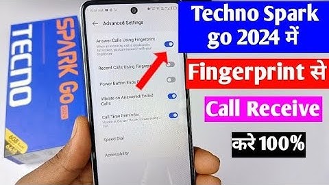 tecno Spark go 2024 fingerprint se call receive kaise kare | tecno Spark go 2024
