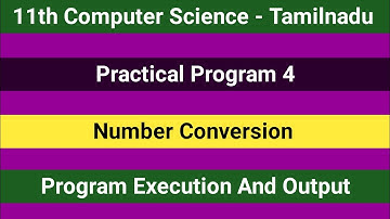 TN 11th Computer Science || Practical Program 4 - Program Execution and Output