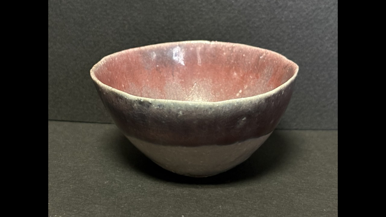 陶磁器 076: ぐい呑 047: 藤平寧 盃 夕しぐれ. Ceramic Guinomi, Sake
