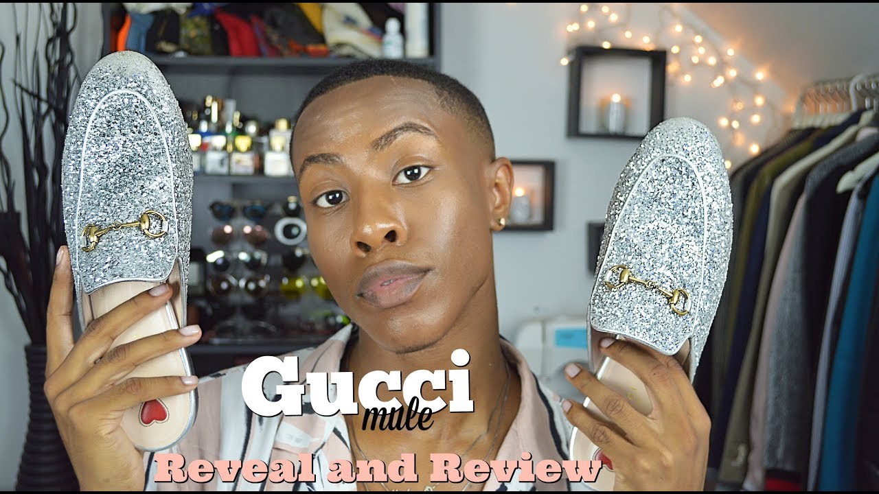 gucci glitter mules