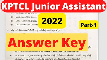 KPTCL Junior Assistant 2022 | Answer key | Part 1