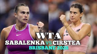 Aryna Sabalenka vs Sorana Cirstea | Brisbane International 2026 | Tennis Prediction