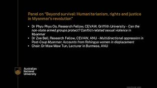 Full 2026 Myanmar Update - Panel on “Humanitarianism, rights and justice in Myanmar’s revolution” Guide