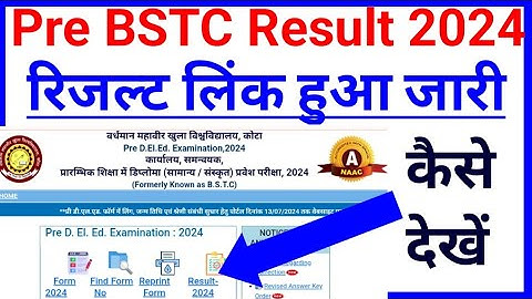 Bstc result link हुआ जारी | bstc result kaise dekhe 2024 | how to check pre Deled Result 2024