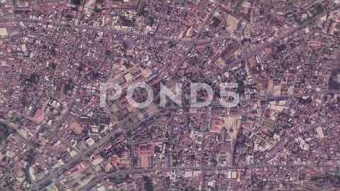 Zoom in from space and focus on Laos, Vientiane. 3D Animation. Background for travel intro.