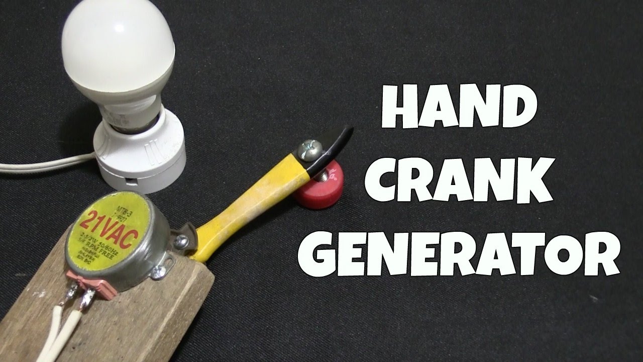 Hand Crank Generator from microwave motor