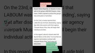 Laboum Disbanding Vs. The Actual Situation