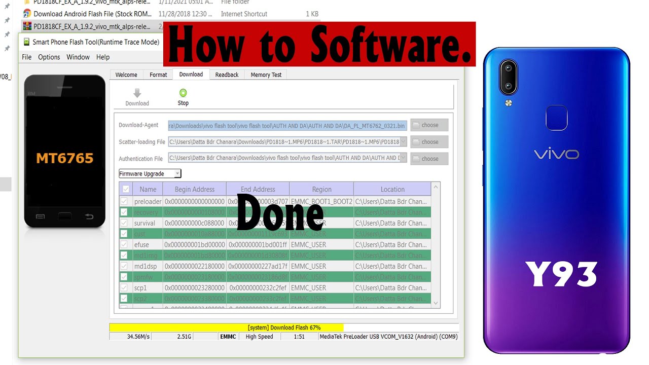 Vivo Y93 Flashing 1818, 1815 . How to Flash Vivo 1818,1815 Y93. ( SP