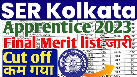 SER Kolkata Apprentice 2023 Final Merit list जारी, Cut off जारी, Railway Apprentice merit list 2023