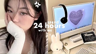 24Hour STUDENT VLOG: Aesthetic iMac Unboxing, Pulling an all nighter, friend's bday etc