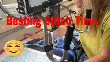 Setting Up the Basting Stitch in Lighting Stitch on My Innova Vlog 22 #quilt, #vlog, #innovalongarm