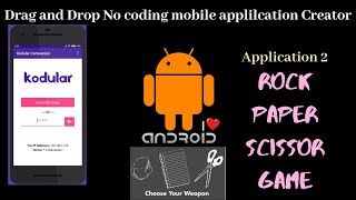 mobile game application development using kodular / Thunkabel / Rock-Paper-scissor zero code game screenshot 2