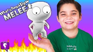 marshmallow fire battle melee challenge family fun video game hobbykidstv