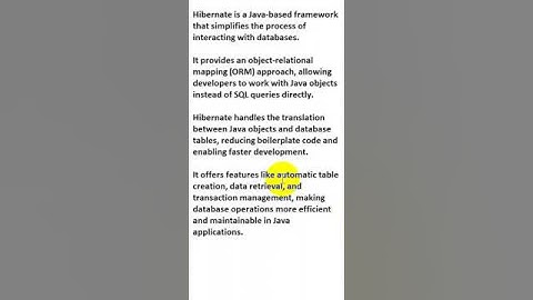 what is hibernate ? #ORM #java #hibernate