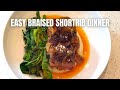 Braised short ribs with polenta and rapini