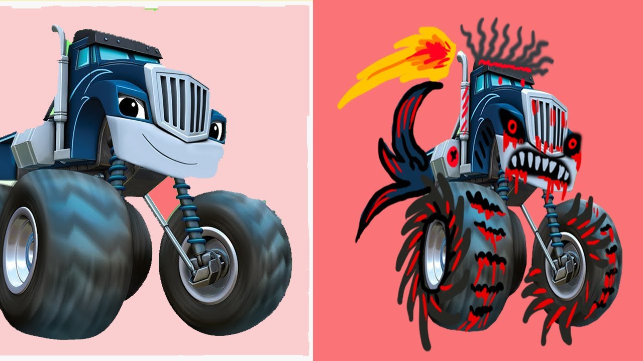 Blaze and The Monster Machines Characters HORROR VERSION 😲😲😲 | Robot ...