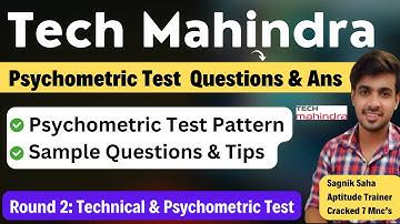🔥Tech Mahindra Psychometric Test Questions & Answers | Test Pattern, Tips | Round 2 Test Process