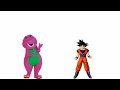 Barney the Purple Dinosaur (2 m) vs Son Goku (1.75 m)