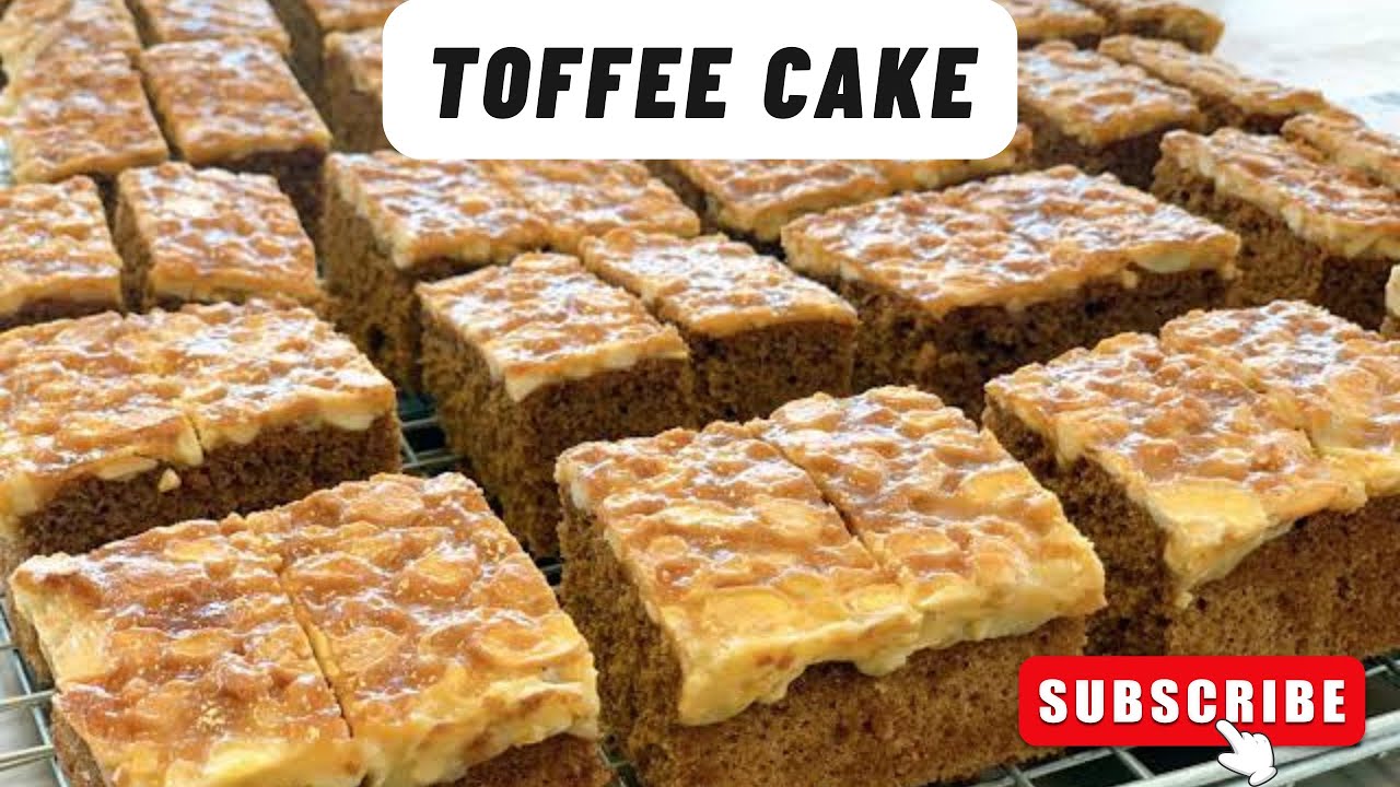 CARAMEL TOFFEE CAKE Quick Delicious Cake in 5 minutes recipe with a Crunch | Rich, Moist and Buttery