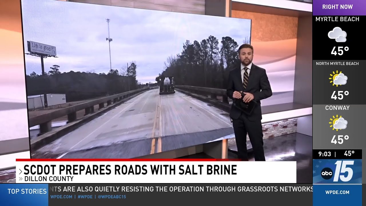 Carolinas crews pre-treat roads ahead of winter storm - YouTube