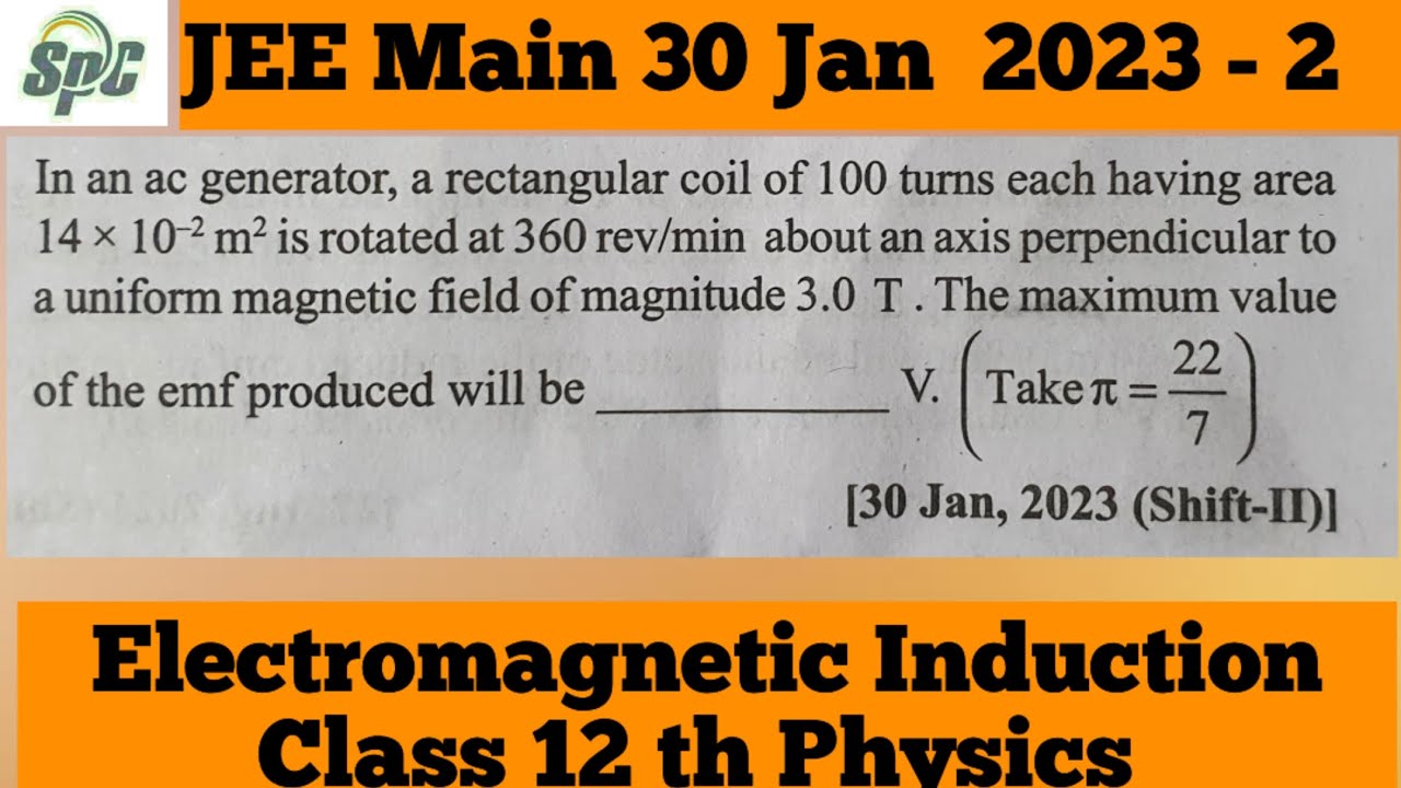 P2024 Rouleau In an ac generator, rectangular coil of 100 turns each having area 14 × ...
