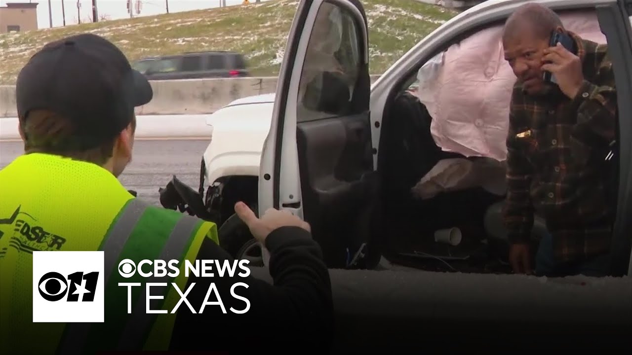 Icy roads wreak havoc in North Texas - YouTube