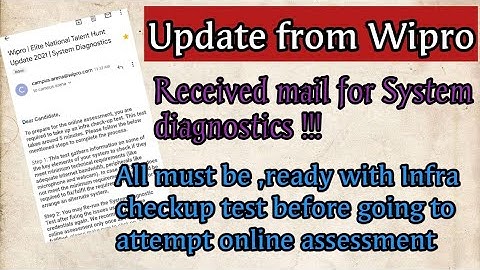 💥Update!!Wipro Elite National Talent Hunt update 2021|| System Diagnostics|| infra check-up test.