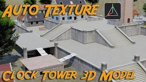 Full Clock Tower 3D Modele With Auto Texture _ Auto Texture Clock Tower Prisma3D Modele