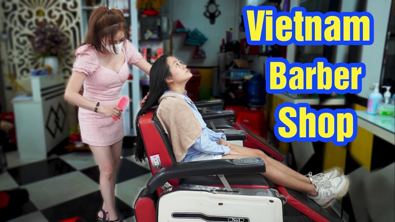 Vietnam Massage Barber Shop with Beautiful Girl / Face Massage & Wash Hair in Street Ho Chi Minh | Street Food And Travel