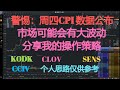 美股财经|警惕：周四CPI 数据公布市场可能会有大波动 分享我的操作思路。CCIV/SENS/KODK/CLOV