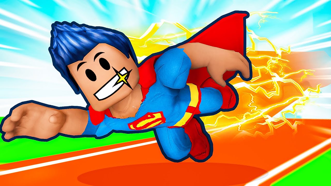 Virei SUPER HEROI na CORRIDA do Roblox
